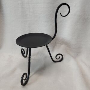 PartyLite Barrington Pillar Candle Holder P7354 Black Wrought Iron